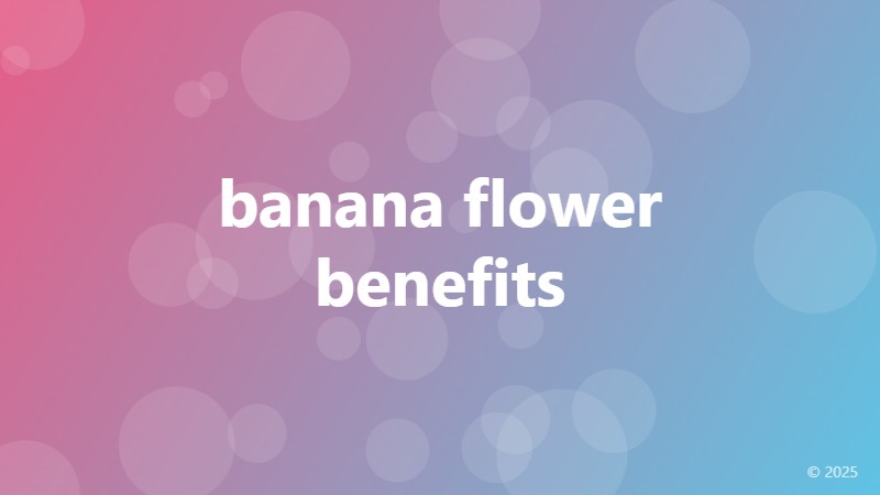 banana flower benefits