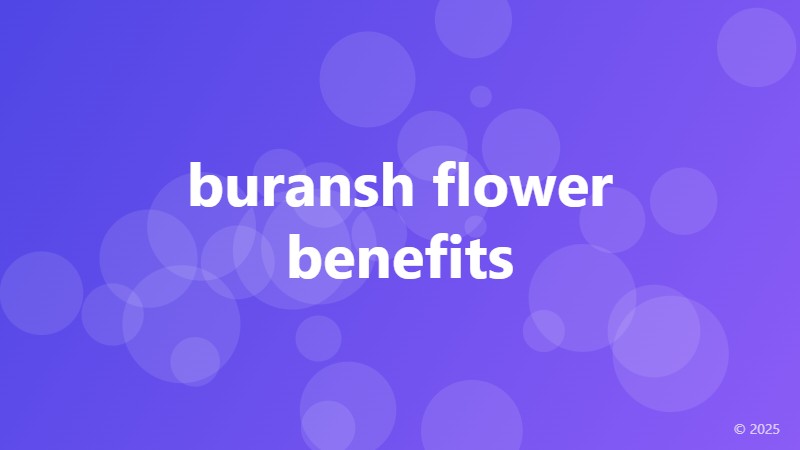 buransh flower benefits