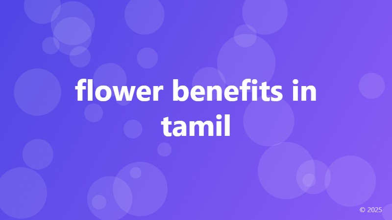 flower benefits in tamil