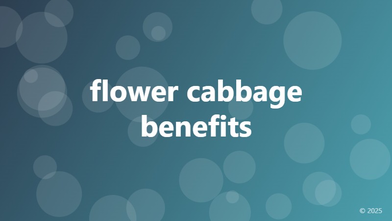 flower cabbage benefits