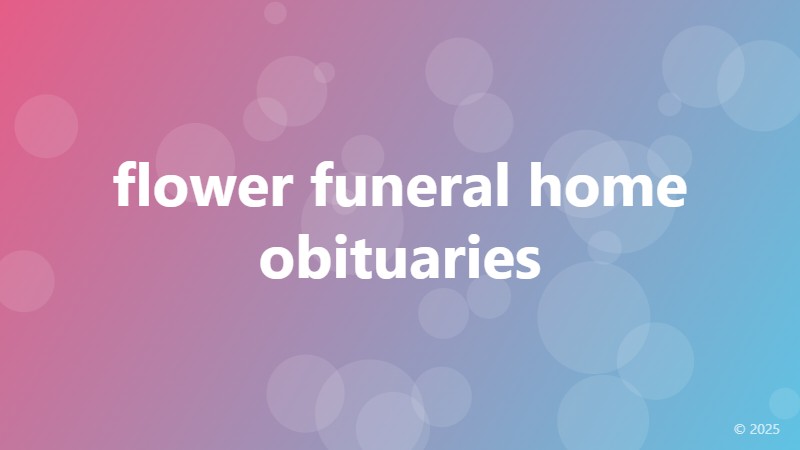 flower funeral home obituaries