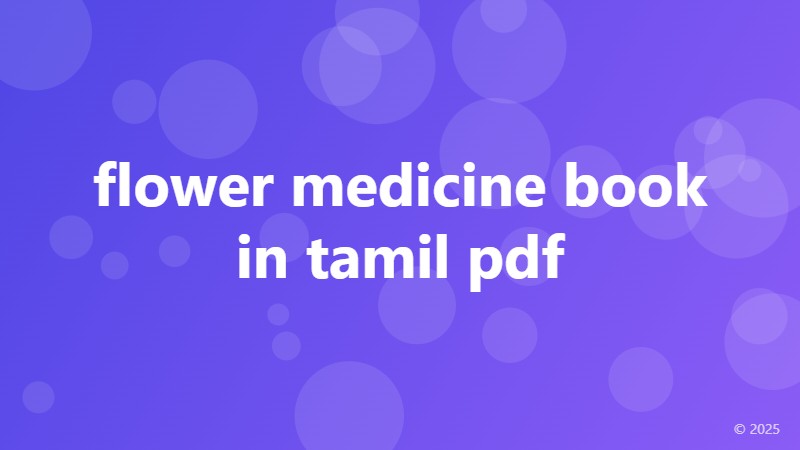 flower medicine book in tamil pdf