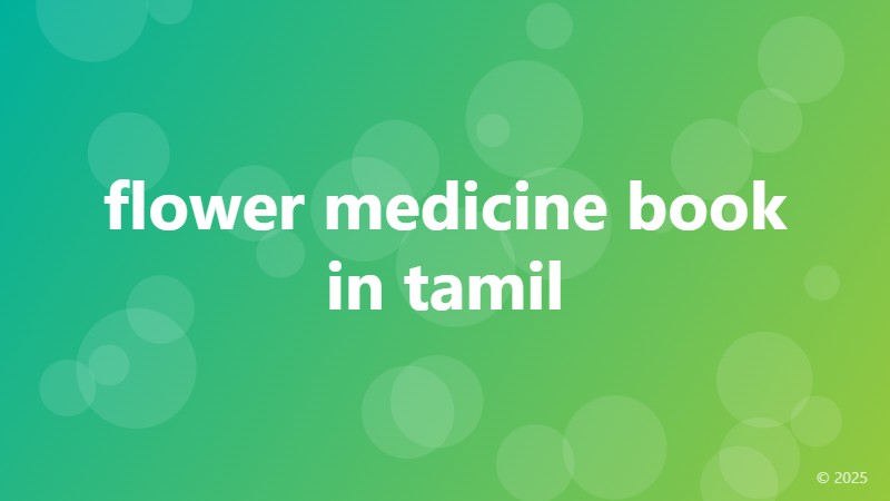 flower medicine book in tamil
