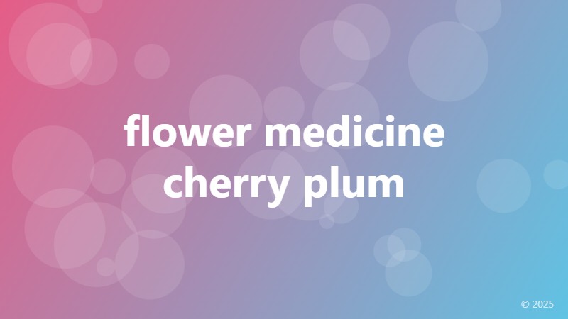 flower medicine cherry plum