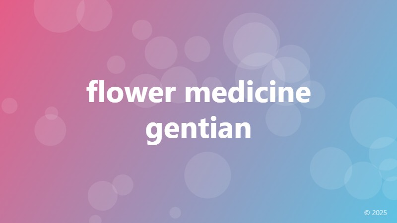 flower medicine gentian