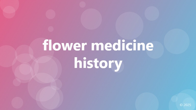 flower medicine history