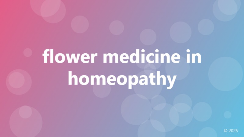 flower medicine in homeopathy
