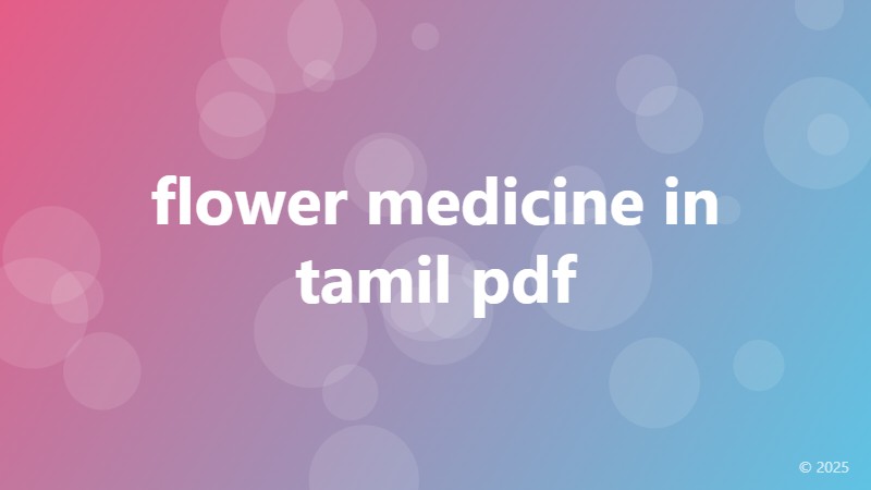 flower medicine in tamil pdf