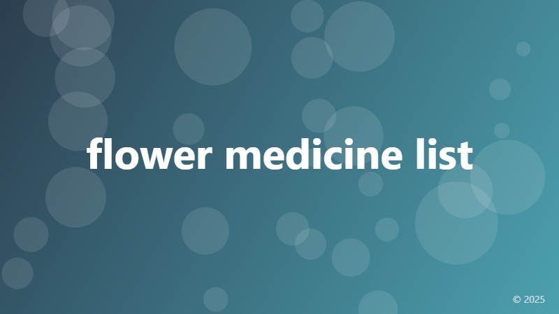 flower medicine list
