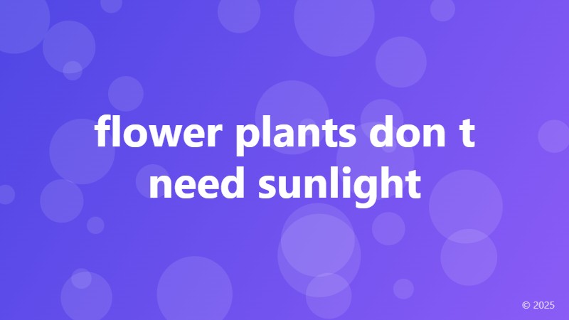 flower plants don t need sunlight