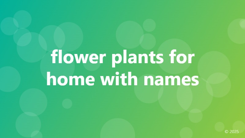 flower plants for home with names