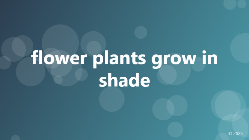 flower plants grow in shade