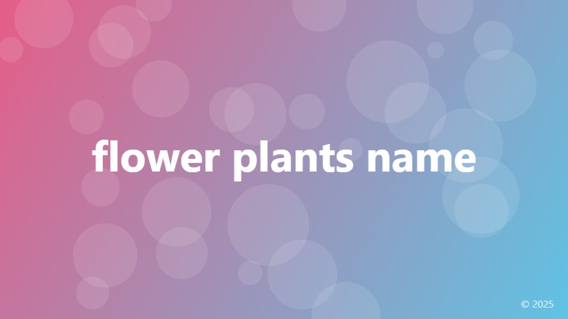 flower plants name