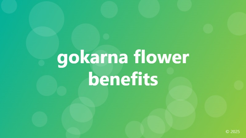 gokarna flower benefits