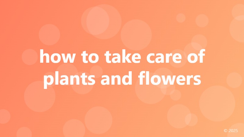 how to take care of plants and flowers